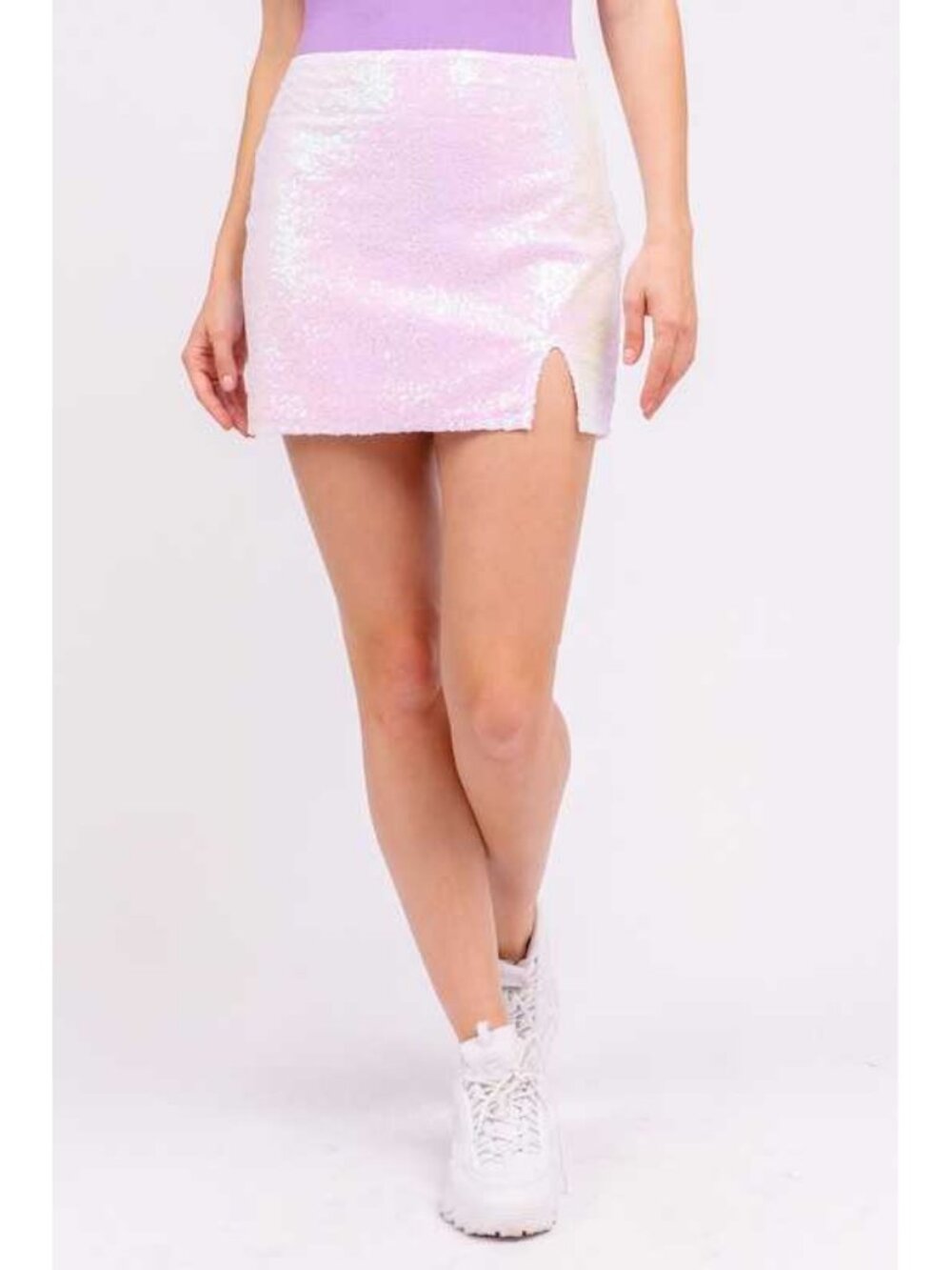 Pink Iridescent Sequin Mini Pencil Skirt Size S M or L